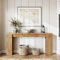 Little Tree 70.9-Inch Long Console Table, Narrow Sofa Table Behind The Couch, Farmhouse Console Table for Living Room, Entryway, Hallway - Image 2