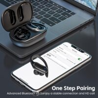 Wireless Earbuds, Bluetooth 5.4 Headphones, True Wireless Stereo Earphones with IPX7 Waterproof, Noise Cancelling Mic, Fast Charging and Comfort Fit Ear Buds for Sports/Workouts - Black - Image 5