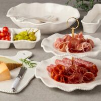 Perlette Cream Beaded Salad Plates - Set of 4, 9" Chic Melamine Dinnerware, Unbreakable & Elegant for Indoor/Outdoor Dining, Appetizers, Desserts & Stylish Table Settings. Perfect for gift-giving. - Image 5