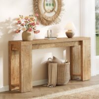 Little Tree 70.9-Inch Long Console Table, Narrow Sofa Table Behind The Couch, Farmhouse Console Table for Living Room, Entryway, Hallway - Image 10