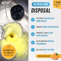 Garbage Disposal Cleaner Deodorizer Tablets - 24 Pack, New Powerful XL Foaming Tablet - Fresh Citrus Foam Sink Garburator Disposer Freshener, Natural Kitchen Drain Cleaning Care - 1 Year Supply - Image 2