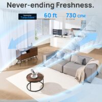Dreo Fan for Bedroom, Desk Air Circulator Fans with Remote, 11 Inch Table Fan for Whole Room, 60ft Powerful Airflow, 120° Vertical Manual and 90° Oscillating, 4 Speeds, 8H Timer, 28dB Quiet, Home - Image 3