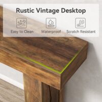 LITTLE TREE 63-Inch Narrow Console Table, Modern Sofa Table for Hallway, Entryway Table for Living Room, Bedroom, Home Office, Wood Color - Image 7