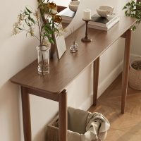 Wood Console Table Walnut Entryway Table, Thin Console Table, Sofa Tables for Living Room (47.2'') - Image 6