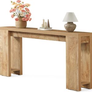 Little Tree 70.9-Inch Long Console Table, Narrow Sofa Table Behind The Couch, Farmhouse Console Table for Living Room, Entryway, Hallway