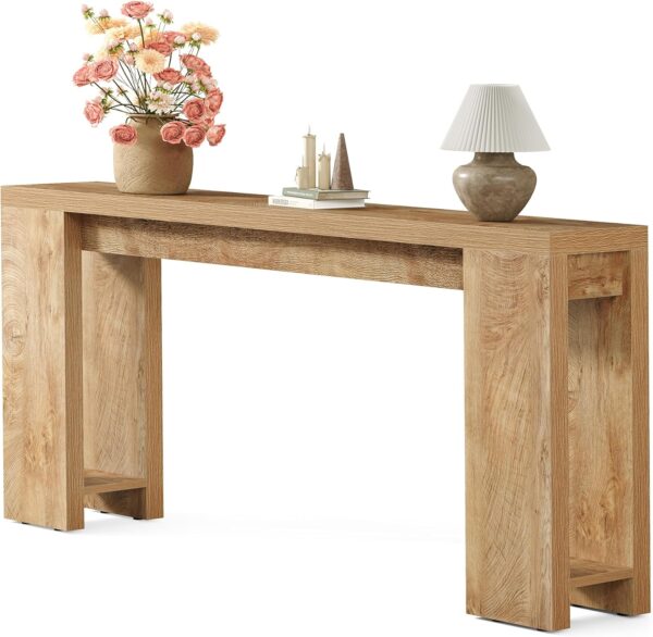 Little Tree 70.9-Inch Long Console Table, Narrow Sofa Table Behind The Couch, Farmhouse Console Table for Living Room, Entryway, Hallway