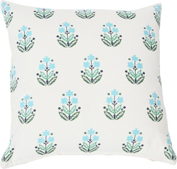 Creative Co-Op 20" Square Floral Print Cotton Pillow Cover