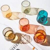 Khen European Style Shatterproof Tritan Stemless Wine Glasses, Acrylic Glass Drinkware, Unbreakable Colored, 6 - Set - BPA-free plastic, Reusable, Dishwasher Safe, All Purpose Glassware 15oz - (Muted) - Image 4