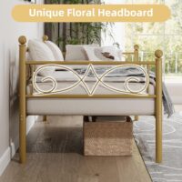 IDEALHOUSE Twin Size Daybed Frame, Metal Sofa Bed Frame, Heavy Duty Metal Slats, Day Bed for Living Room, Bedroom, Guest Room, Space Saving, Gold - Image 5