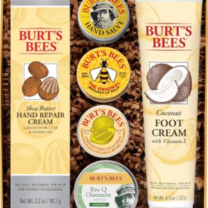 Burt's Bees Gifts Ideas - Classics Set, 6 Products in Giftable Tin – Cuticle Cream, Hand Salve, Lip Balm, Res-Q Ointment, Hand Repair and Foot Cream