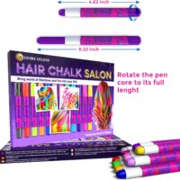 Desire Deluxe Hair Chalk for Girls Makeup Kit of 10 Temporary Colour Pens Gifts, Great Toy for Kids Age 5 6 7 8 9 10 11 12 13 Years Old, "Blue,Green,Grey,Pink,Purple - Image 3