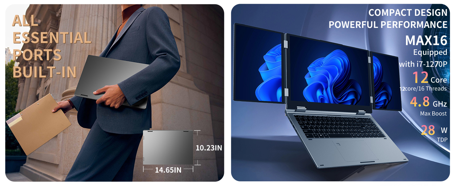triple screen laptop