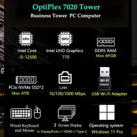 Dell OptiPlex 7020 Desktop Computer, 7000 Tower Dekstop PC, Intel Hexa-Core i5-12500 (Beat i7-11700), 32GB DDR5 RAM, 1TB PCIe SSD, DVDRW, USB WiFi Adapter, RJ-45, HDMI, DisplayPort, Windows 11 Pro - Image 2