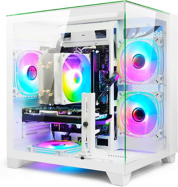 LXZ Gaming PC Desktop Core i5-12400F, GeForce RTX 3050, 32G DDR4 RAM, 1TB NVME SSD | WiFi 6 Prebuilt Tower Computer WiFi for Gaming, Home and Office (White)