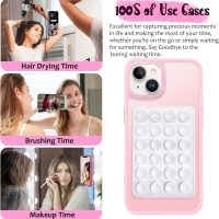 2 Pack Silicone Suction Phone Case Mount, Silicon Adhesive Phone Grip for Smartphones, Hands-Free Mirror Shower Phone Holder for Selfies, Tiktok Videos (Sky Blue) - Image 3