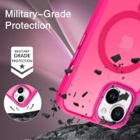 BENTOBEN for iPhone 15 Case, Magnetic iPhone15 Phone Case Compatible with MagSafe, Translucent Matte Magnetic Cover Shockproof Women Girl Protective Cute Case for iPhone 15 6.1", Hot Pink - Image 2