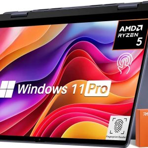 Dell inspiron 14 2-in-1 Laptop, AMD R5 8640HS (Up to 4.9 GHz), 14" Full HD+ Touch Screen, Radeon Graphics, 32 GB DDR5, 1 TB SSD, Fingerprint, Microsoft Copilot, Windows 11 Pro w/RH-Accessories