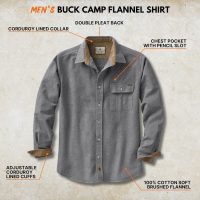 Legendary Whitetails Men's Flannel Shirt Long Sleeve Button Down 100% Cotton - Image 2