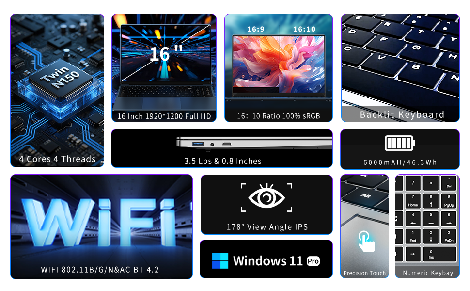 NIAKUN N150 Gaming Laptop windows 11 pro laptop