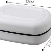 Soap Holder Plastic Drain Soaps Shelf with Drain Container Bathroom Kitchen Organizer Soap Tray Soap Case(White) - Image 3