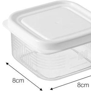 2Pcs Mini Food Storage Containers, Reusable Small PE Storage Container Jars with Lids | Perfect for Snacks, Sauces, Candy (Rectangular Square, 8x8x4cm)