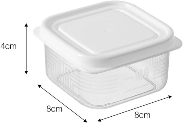 2Pcs Mini Food Storage Containers, Reusable Small PE Storage Container Jars with Lids | Perfect for Snacks, Sauces, Candy (Rectangular Square, 8x8x4cm)