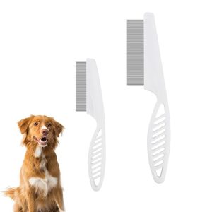 2 Packs Pet Hair Comb, 2 in 1 New Dog Comb Multifunctional Pet Hair Comb Flea and Tear Stain Removal Cat Comb for Grooming and Dehairing Face and Paws