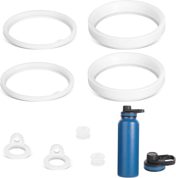 8pcs Water Bottle Gasket Replacement, Silicone Sealing O Ring Gaskets for Thermoflask 40oz Insulated Seal Water Bottle Top Straw Lid