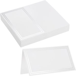 16Pcs Reserved Table Signs, Place Cards with Double Silver Border for Table at Restaurant,Wedding Reception,Business Meeting,Christmas Party