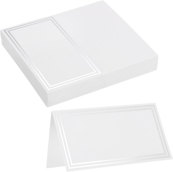 16Pcs Reserved Table Signs, Place Cards with Double Silver Border for Table at Restaurant,Wedding Reception,Business Meeting,Christmas Party