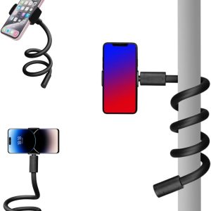 YKI Flexible Phone Holder for Stroller, Treadmill, Wheelchair, Desk & More, Flexible Phone Stand for iPhones/Smartphones up to 3.5” Wide, 20” Long Arm Gooseneck Portable Phone Mount
