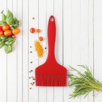 1 Pcs Silicone Basting Brush, 8.3x3.5in Pastry Brush Food Brushes for Kitchen Baking Cooking BBQ Grill Spread Oil Butter Sauce (Red) - Image 3