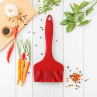 1 Pcs Silicone Basting Brush, 8.3x3.5in Pastry Brush Food Brushes for Kitchen Baking Cooking BBQ Grill Spread Oil Butter Sauce (Red) - Image 4