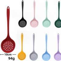 Strainer Spoon, Silicone Slotted Spoon for Cooking, Silicone Strainer Non Stick - Image 2
