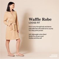 Amazon Essentials Women's Lightweight Waffle Mid-Length Robe (Available in Plus Size) - Image 2