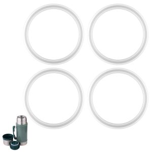 4pcs Gasket Replacement for Stanley Classic 24oz Food Jar, Silicone Cap Sealing Ring Gaskets Seal Parts Rubber Leak-Proof Bottle Lid O Ring for Thermos Compatible with Stanley Classic 24oz BPA Free