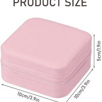 Travel Jewelry Case-Pink PU Leather Portable Organizer for Women & Girls,Compact Storage Box for Rings,Earrings,Necklaces,Bracelets,Ideal Gift for Travel - Image 2