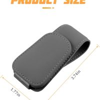 AICEL Sunglasses Holders for Car Sun Visor, Leather Eyeglasses Hanger Mounter, Magnetic Glasses Holder and Ticket Card Clip, Auto Interior Accessories Universal for SUV Pickup Truck - Image 2