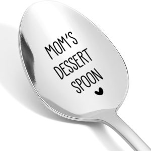 Mom's Spoon Mom Gifts from Son Daughter, Mum Engraved Spoon Gifts for Mommy Mothers Day Birthday Christmas