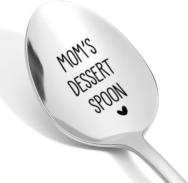 Mom's Spoon Mom Gifts from Son Daughter, Mum Engraved Spoon Gifts for Mommy Mothers Day Birthday Christmas
