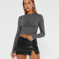 AUTOMET 3 Pack Womens Long Sleeve T Shirts Fall Fashion Basic Going Out Crop Tops Slim Fitted Winter Clothes 2025 - Image 2