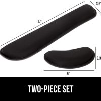 GORILLA GRIP Silky Gel Memory Foam Wrist Rest for Computer Keyboard, Mouse, Ergonomic Design for Typing Pain Relief, Desk Pads Support Hand and Arm, Mousepad Rests, Stain Resistant, 2 Piece Pad, Black - Image 7