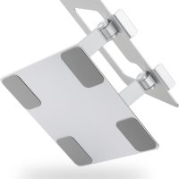 Amazon Basics Sturdy and Portable Ergonomic Laptop Stand for Desk, Adjustable Riser, Fits all Laptops and Notebooks up to 17.3 Inch, Silver, 10 x 8.7 x 6 in - Image 4