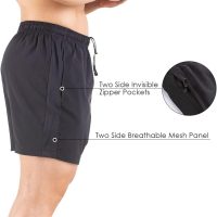 Men's 5" Running Shorts 2 Pack Quick Dry Athletic Workout Gym Shorts with Zipper Pockets - Image 5