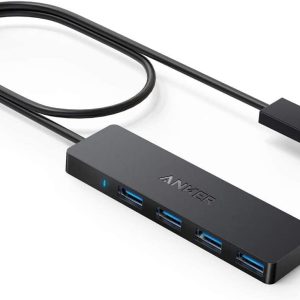 Anker 4-Port USB 3.0 Hub, Ultra-Slim Data USB Hub with 2 ft Extended Cable (Charging Not Supported), for MacBook, Mac Pro, Mac Mini, iMac, Surface Pro, XPS, PC, Flash Drive, Mobile HDD