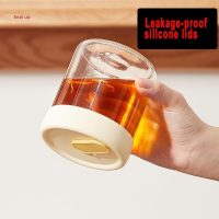 14oz Clear Glass Food Jar with Silicone Lid - Airtight Microwave-Safe Canning Jar Container, Wide Mouth for Cereal, Snacks & Spices (1pcs, 14oz, green lid) - Image 4