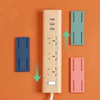 6pcs Multifunctional Wall Mount Power Strip Holder for WiFi Router, 3.94*1.38Inches Adhesive Socket Holder Flexible Installation & Rational Layout, Plug-in Removable Bedroom Decor, White - Image 2