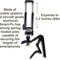 Smartphone Guitar Capo | Android and iPhone Compatible Dock Headstock Neck Clamp | Cell Phone Holder Aid Musicians | Electric or Acoustic Guitars - Image 9