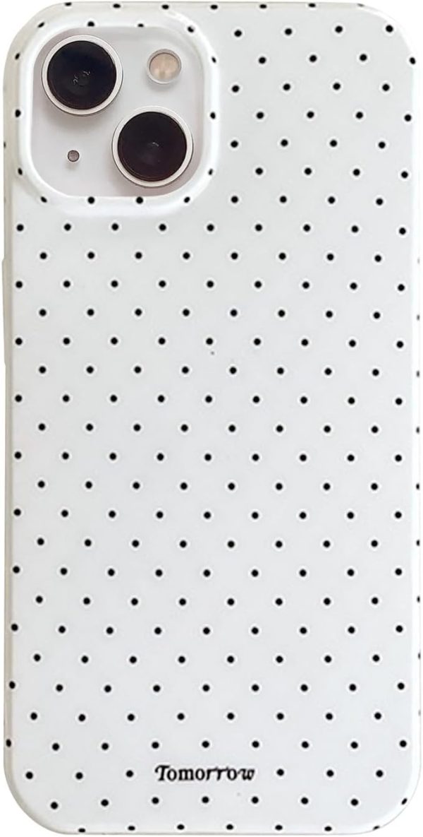 Compatible with iPhone 13/iPhone 14 Case with Cute Fashion Polka Dot Aesthetics Design Simple Case for Soft TPU Slim Protection Case for iPhone 13/14-White