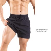 Men's 5" Running Shorts 2 Pack Quick Dry Athletic Workout Gym Shorts with Zipper Pockets - Image 4